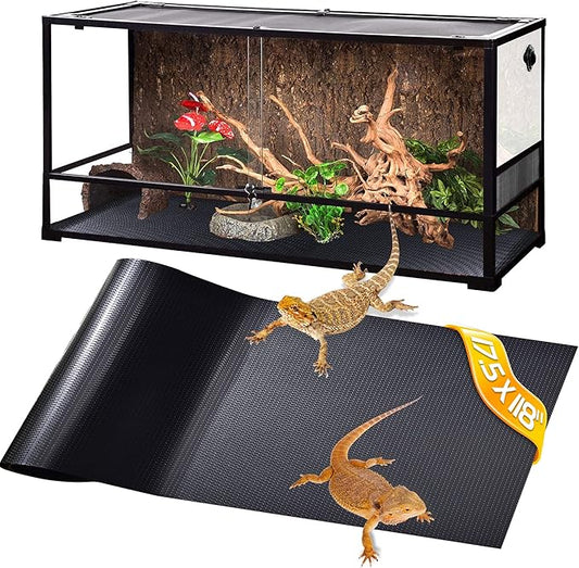 Bearded Dragon Tank Accessories,Reptile Substrate for Terrarium,Reptile Terrarium Liner Bedding,Durable and Dirt Resistant Reptile Carpet,Suitable for Gecko,Tortoise,Snake, 17.5X118 inches