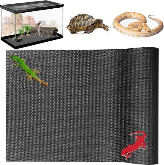 KABASI Reptile Substrate Liner Terrarium Carpet, Bearded Dragon Tank Accessories, Non-Adhesive Reptile Carpet Reptile Flooring Mat Bedding for Leopard Gecko, Snake, Lizard, Tortoise, 17.7x39.4 inch