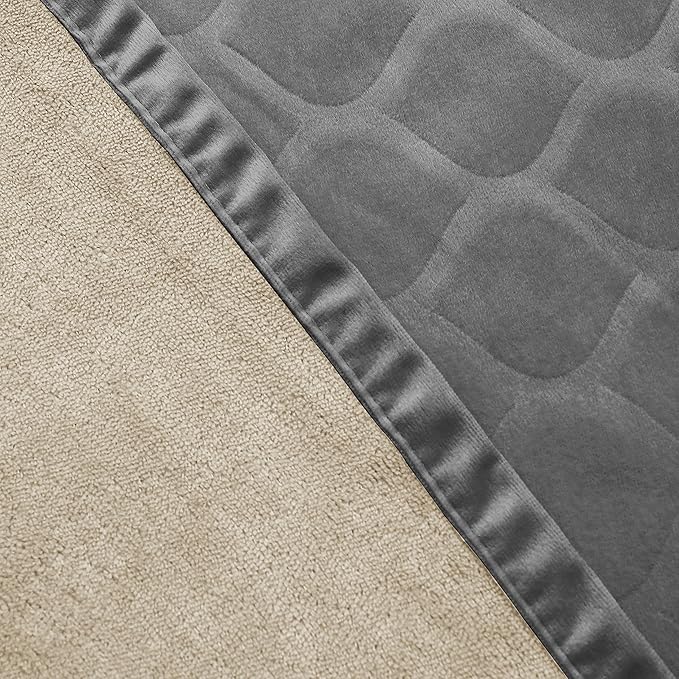 fuguitex Waterproof Dog Blanket Bed Cover Dog Crystal Velvet Moroccan Fuzzy Cozy Plush Pet Blanket Throw Blanket for Couch Sofa(68 * 82 inch, Dark Grey+Beige)