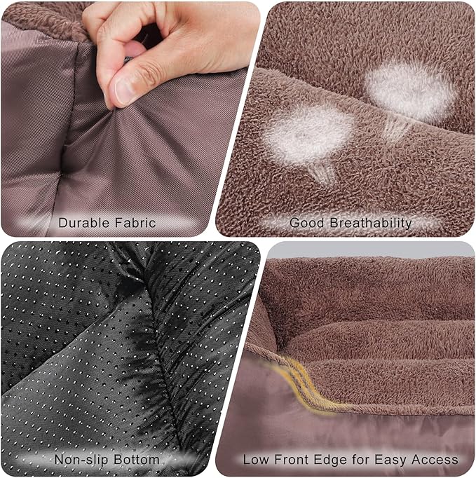 Dog Beds for Large Dogs, Soft Comfortable Pet Bed Washable, Rectangle Large Dog Bed with Anti-Slip Bottom