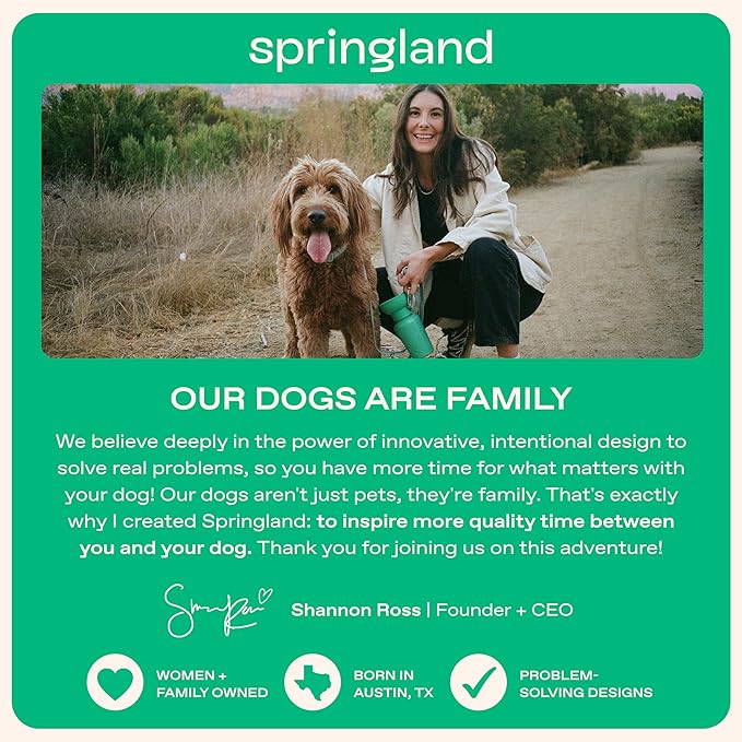 Springer by Springland Dog Water Bottle | Portable Travel Water Bottle Dispenser for Dogs | Dog Gift Seen on Oprah's Favorite Things, Shark Tank | Leak-Proof Bottles | BPA-Free 22oz Lilac
