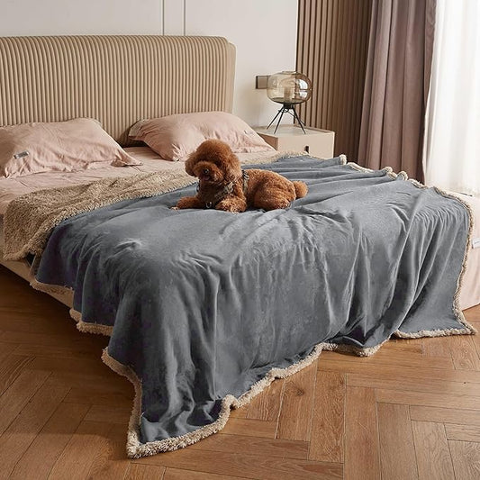 Kritter Planet Waterproof Bed Blanket for Couples, Washable Stain Proof Pad Bed Cover, Reversible Leakproof Protector, Liquid Pee Proof Blanket for Couch Sofa, 80x90 inch, King Size