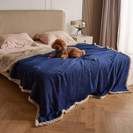 Kritter Planet Waterproof Bed Blanket for Couples, Washable Stain Proof Pad Bed Cover, Reversible Leakproof Protector, Liquid Pee Proof Blanket for Couch Sofa, 80x90 inch, King Size