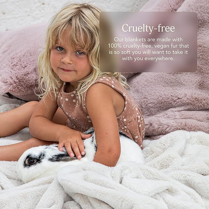 UnHide Cuddle Puddle - Faux Fur Blanket - Oversized, Lightweight, Extra Soft Blanket - Machine Washable - Add a Layer of Softness to Any Bed or Couch - 100” x 100” - Taupe Ducky