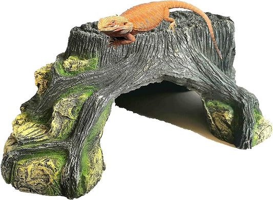 Heavy 2.9 Pounds Reptile Hide Snake Hide for Bearded Dragon Gecko Lizard Baby Ball Python Little Turtle Tortoise Use 10"×8.5"×4",Aquarium Decor for Betta Fish,Shrimp,Spider,Scorpion,Frog,Hermit Crab
