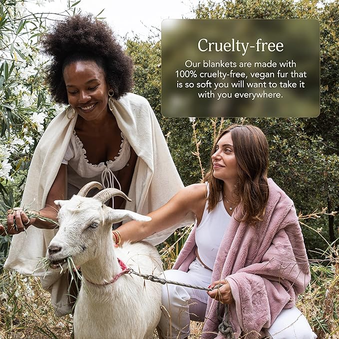 UnHide Lil’ Marsh - Faux Fur Blanket - Durable, Lightweight, Extra Soft Blanket - Machine Washable - Add a Layer of Softness to Any Bed, Couch, or Reading Chair - Greige, X-Small (34” x 44”)