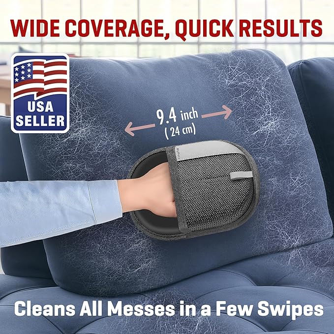 Pet Hair Remover Gloves for Cats & Dogs, Electrostatic Pet Hair Removal Gloves Brush for Pets Hair, Upgraded Animal Fur Removal Tool, Reusable Cats & Dogs Grooming Gloves for Hair Removal (2)