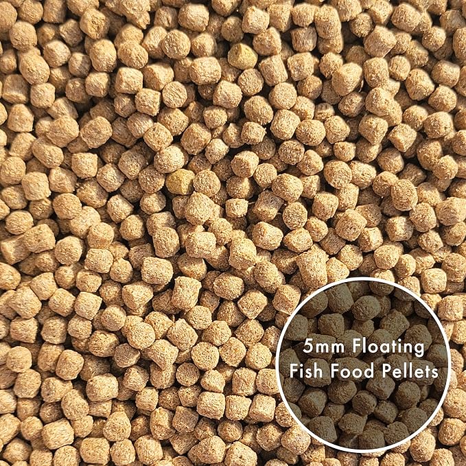 HALF OFF PONDS Grow Pro Koi Fish Food - 10 lb Floating Pellets, 5mm Size - Goldfish Food for Ponds - 40% Protein with Fish Meal & Probiotics - Designed for Rapid Growth & High Digestibility