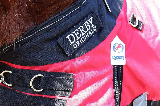 Derby Originals Nordic Tough 1200D Ripstop Waterproof Reflective All Season Mini Horse Pony Turnout Rain Sheet, Electric Blue, 38"