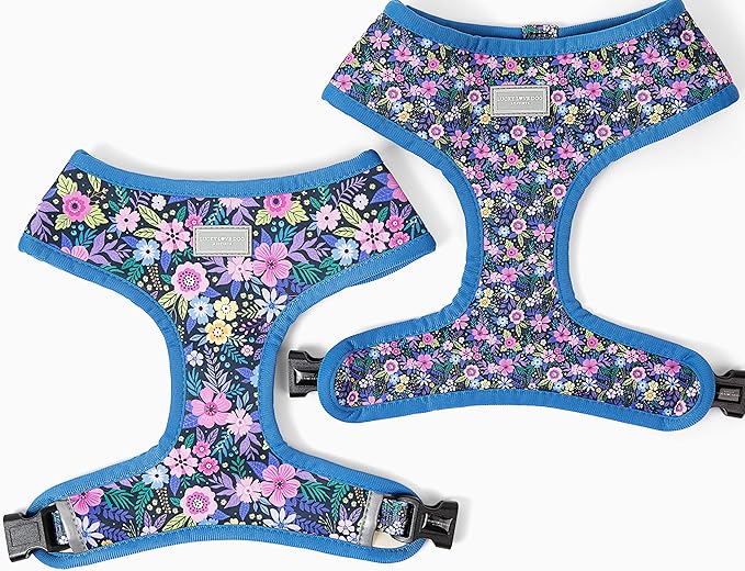 Lucky Love Dog, Girl Reversible Dog Vest, Purple Floral Pattern Large Dog Vest, Primrose, Large