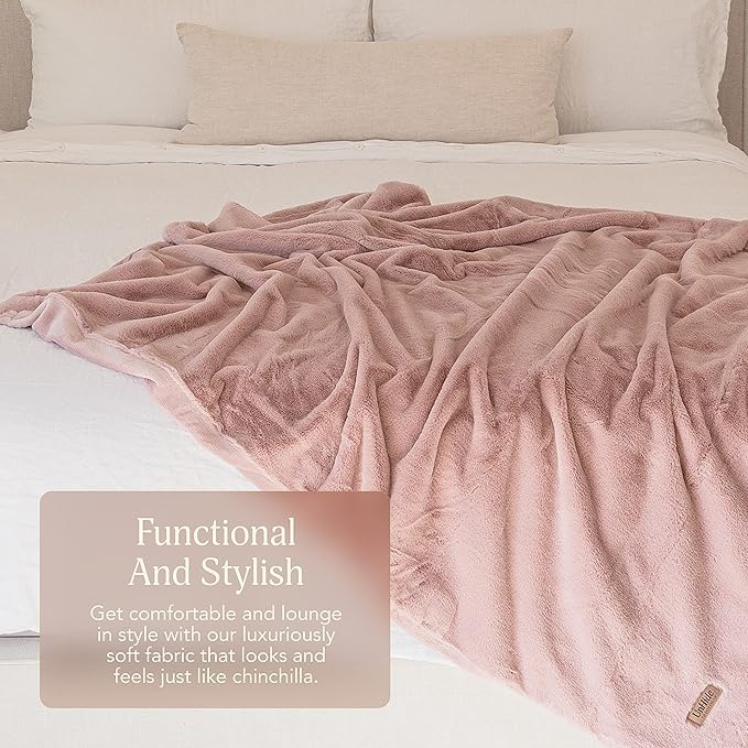 UnHide Cuddle Puddle - Faux Fur Blanket - Oversized, Lightweight, Extra Soft Blanket - Machine Washable - Add a Layer of Softness to Any Bed or Couch - 100” x 100” - Snow White