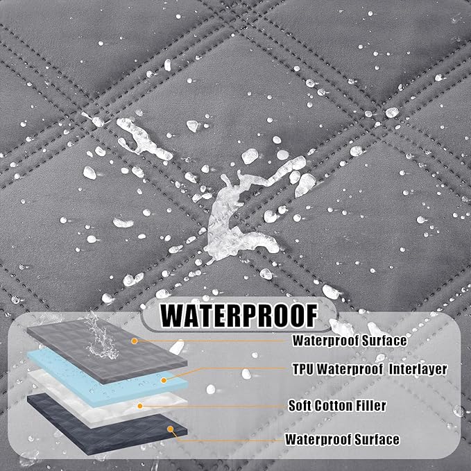 Smiry Waterproof Dog Bed Cover Blanket 40x70, Soft Reversible Pet Blanket, Washable Leakproof Cats Dogs Couch Cover for Sofa, Couch, Furniture, Lattice, Grey/Dark Grey