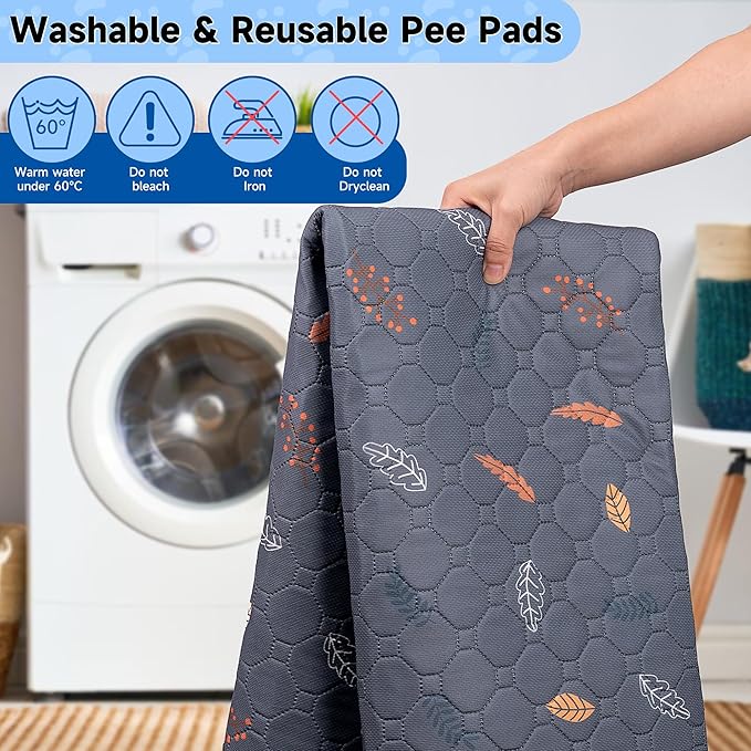 Sunheir 2-Pack Extra Large Reusable Dog Mat for Floor, Waterproof Dog Playpen, Super Absorbent Washable Pee Pads for Dogs, Pet Whelping Mat, Potty Training - 36" x 72"