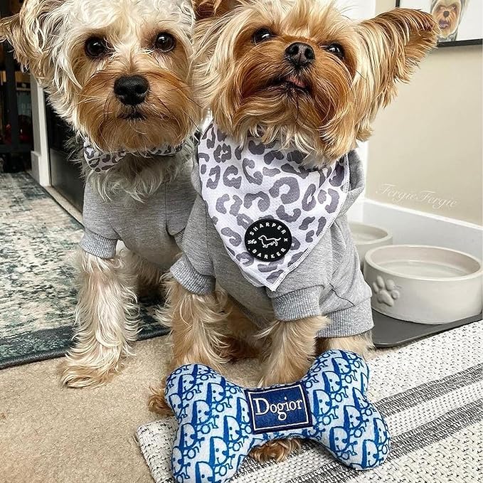 Haute Diggity Dog Dogior Bone, Plush Designer Dog Toys with Interactive Squeaker, Stimulating Pet Enrichment, Machine-Washable & Safe Materials for All Breeds, Size Large
