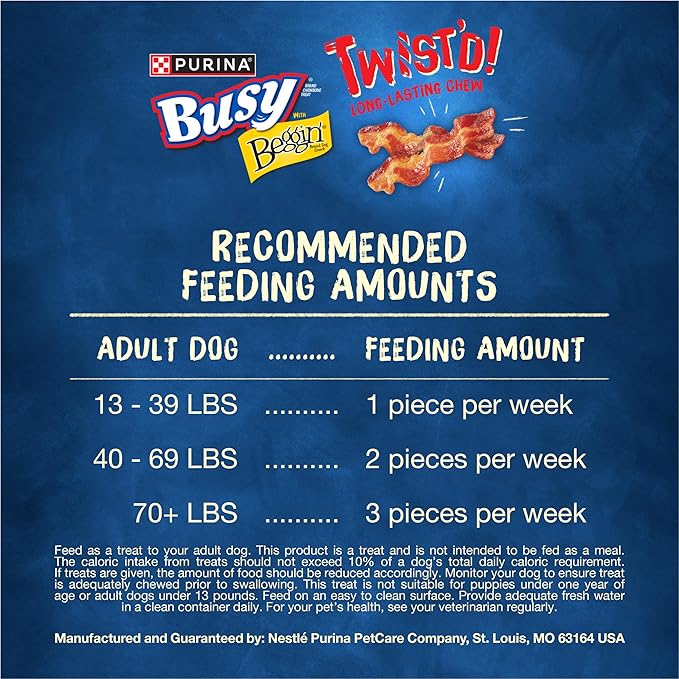 Purina Busy with Beggin’ Twist’d Adult Dog Chew Bone Treats - (Pack of 6) 2 ct. Pouches