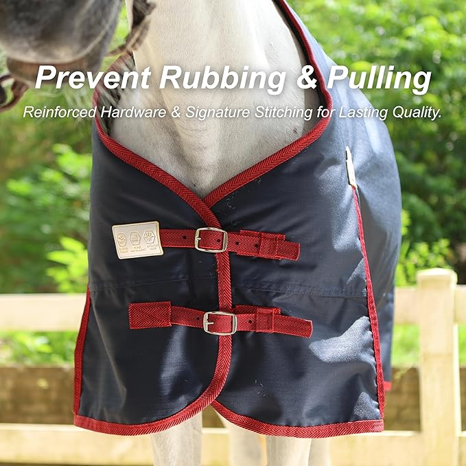 BARN & STABLE 600Denier 3000mm/3000mvp Super Waterproof & Breathable Horse Blankets for Winter with 200g Fill
