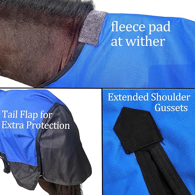 Mini Horse/Pony/Foal/Miniature1600 Denier Horse Turnout Blanket, Horse Care Sheet, Waterproof Breathable Horse Blanket (220g Fill)