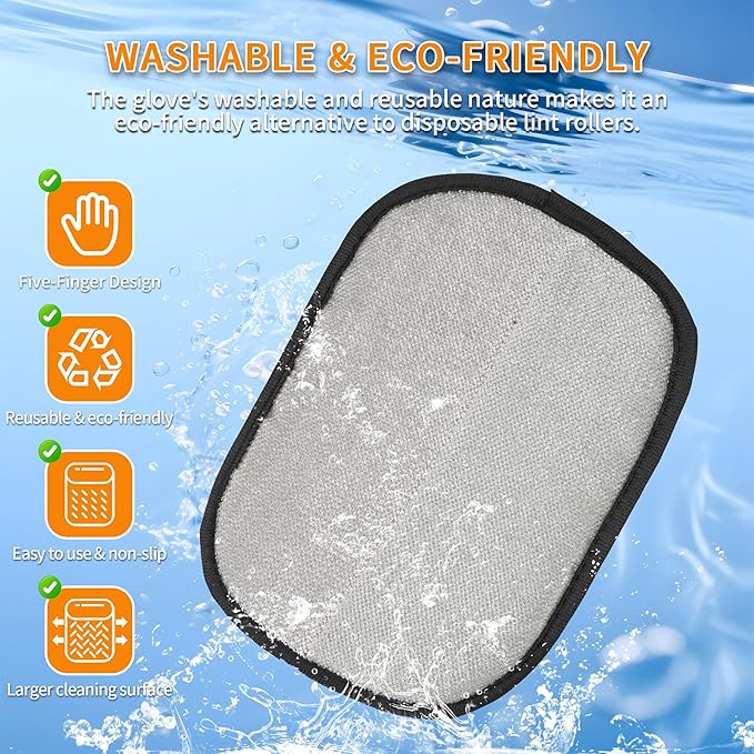 4PCS Pet Hair Removal Glove for Cats & Dogs, 2025 New Upgraded Five-Finger Electrostatic Pet Hair Remover Glove, Reusable Magic Brush Pet Hair Removal Tool for Laundry, Couch, Carpet & Car Seat