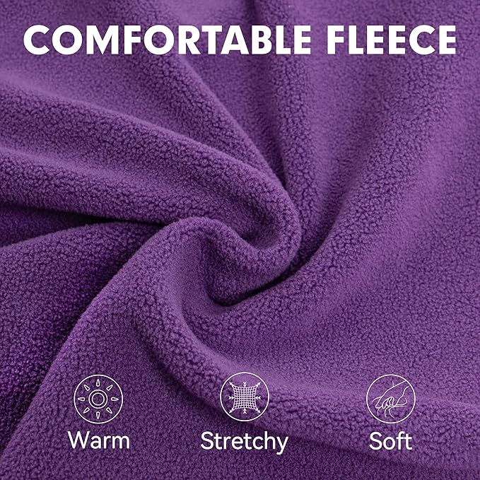 cyeollo 2XL Fleece Dog Sweater, Stretchy Pullover Fleece Vest with Turtleneck Dog Sweatshirt Warm Winter Clothes for Medium to Large Dogs Boy Girl Pet Apparel, Purple XXL