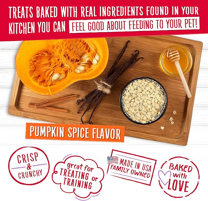 Charlee Bear Bearnola Bites Dog Treats, Pumpkin Spice Flavor, 8oz