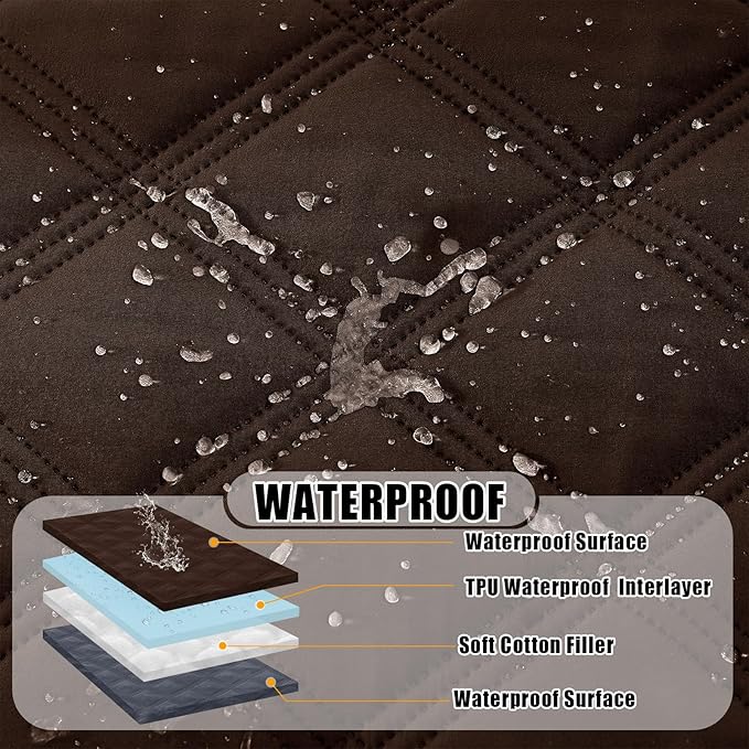 Smiry Waterproof Dog Bed Cover Blanket 30x53, Soft Reversible Pet Blanket, Washable Leakproof Cats Dogs Couch Cover for Sofa, Couch, Furniture, Lattice, Chocolate/Dark Grey
