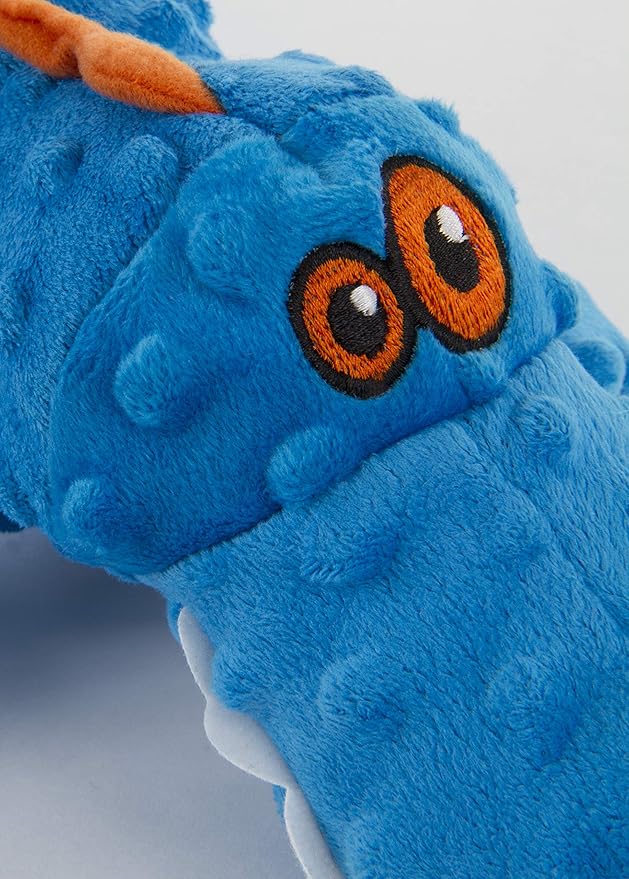 goDog Gators Squeaky Plush Dog Toy with Chew Guard Technology, Durable Fabric & Squeaker for Active Play, Blue, Large