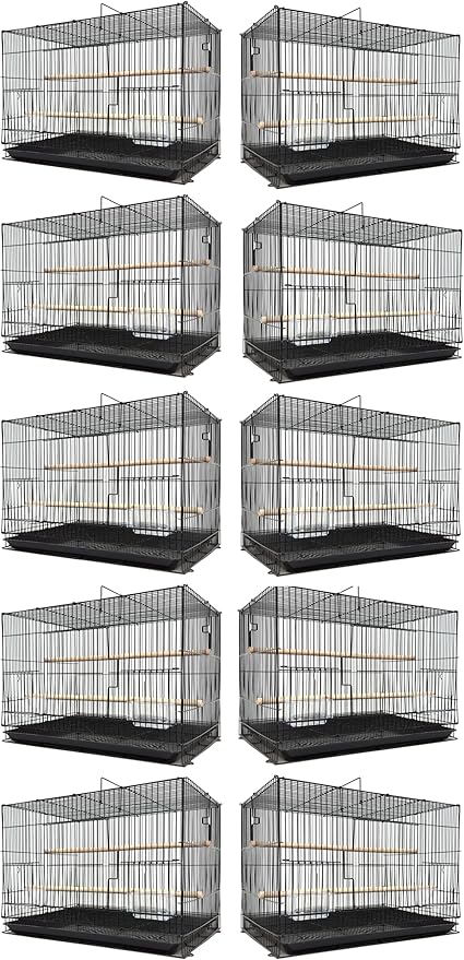 Lot of Ten Aviary Breeding Breeder Lovebird Finch Parakeet Finch Flight Cage with Side Nesting Box Doors 20"x14"x14"H