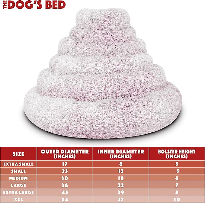 The Dog’s Bed Sound Sleep Original Calming Dog & Cat Bed, Anti-Anxiety Plush Faux Fur Donut Nest Snuggler, with Removable Cover