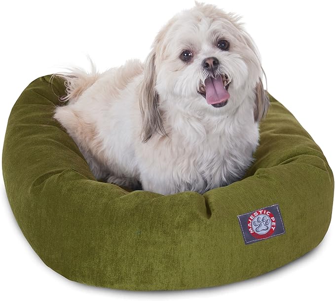 Majestic Pet Villa 24 Inch Shredded Memory Foam Dog Bed for Small Sized Dogs 24x19x7 Inch–Orthopedic Dog Bed - Durable Pet Bed - Washable Small Pet Bed with Head Support-Fern