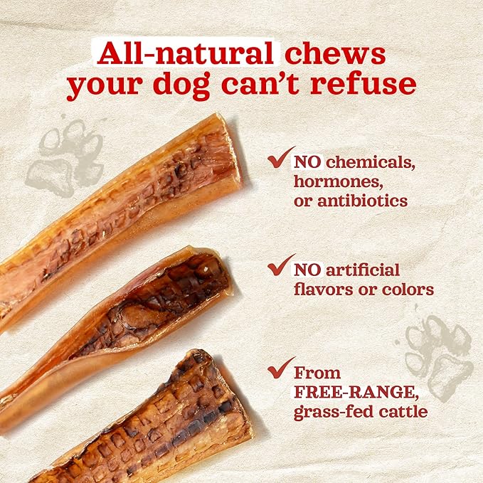 Natural Farm Bully Chips (4-6 Inch, 8 Oz.), Digestible Beef Cheek from Grass-Fed Cows, Non-GMO, Grain-Free, Natural Long-Lasting Dog Chews for Small, Medium & Large Dogs, Great Rawhide Alternative
