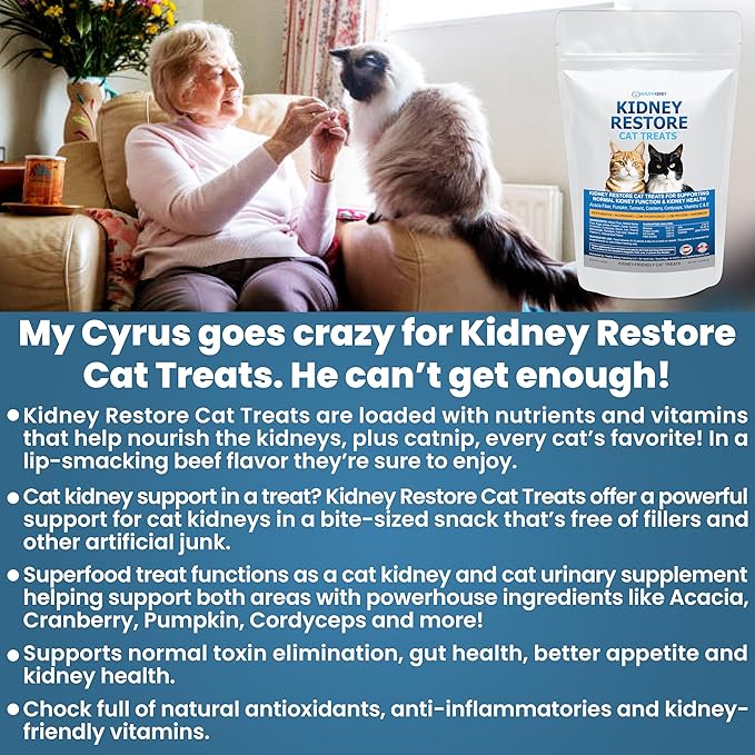 Kidney Restore Cat Treats Tuna: Restorative Cat Treats for Kidney Issues, Low Protein Treats for Any Kidney Diet Cat Food