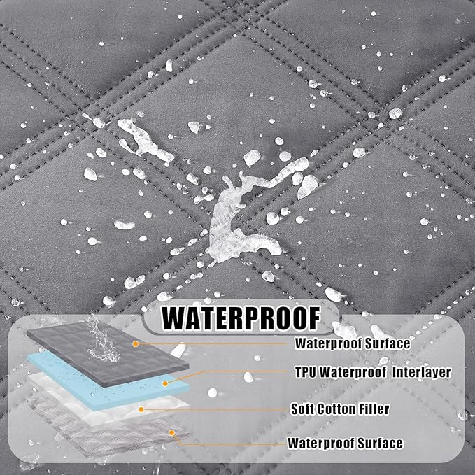 Smiry Waterproof Dog Bed Cover Blanket 30x53, Soft Reversible Pet Blanket, Washable Leakproof Cats Dogs Couch Cover for Sofa, Couch, Furniture, Lattice, Grey/Light Grey