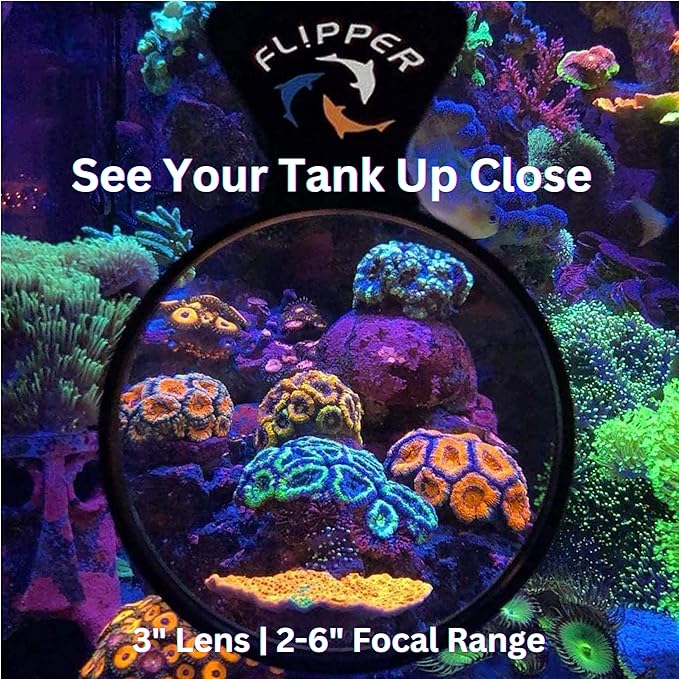 Flipper DeepSee Viewer 3" Nano - Coral and Fish Magnifier for Reef Tank and Freshwater Aquarium Photography and Videography - Magnetic Magnifying Glass