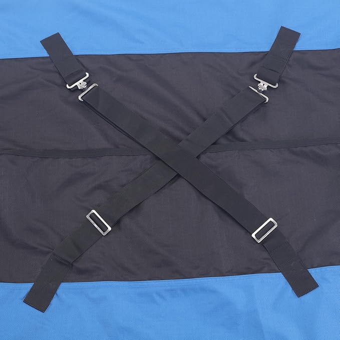 LEAFOREST 1200D Horse Blanket Waterproof Breathable Turnout (no Filling) Standard Neck Horse Sheet Blue Black 75IN