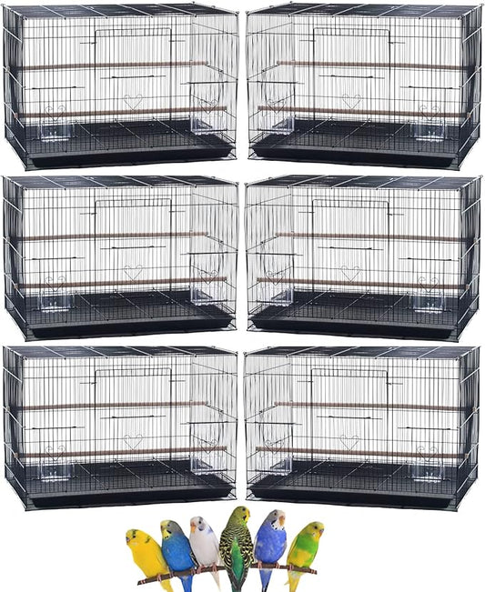 Lot of 6 Aviary Breeding Bird Finch Parakeet Finch Flight Breeder Cage 24" x 16" x 16"H (Black, 24" x 16" x 16"H)