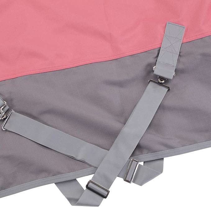 LEAFOREST 1200D Horse Blanket Waterproof Breathable Turnout (no Filling) Standard Neck Horse Sheet Pink Grey 72IN