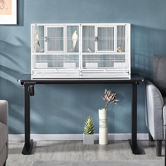 Yaheetech Stackable Divided Breeder Bird Cage Parakeet Cage for Small Parrots Canaries Cockatiels Lovebirds Finches Budgies, White