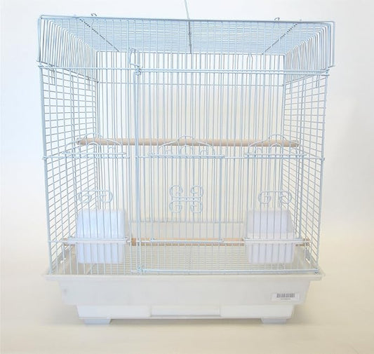 YML 3/8-Inch Bar Spacing SquareTop Small Bird Cage, 18-Inch by 14-Inch, White