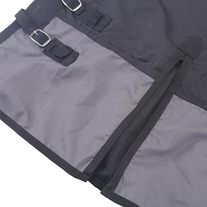 LEAFOREST 1200D Horse Blanket Waterproof Breathable Turnout (no Filling) Standard Neck Horse Sheet Black Grey 75IN