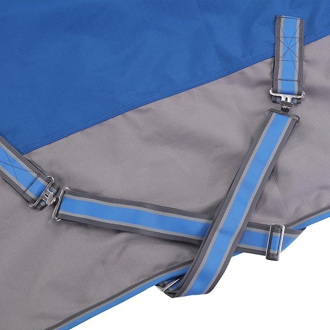LEAFOREST 1200D Horse Blanket Turnout Rain Sheet Waterproof Breathable Wind Proof Medium Weight Blankets (No Fill) Mid Sheet in The Barn, Stable, Stall, Pasture, Paddock Bluegrey 84 inches