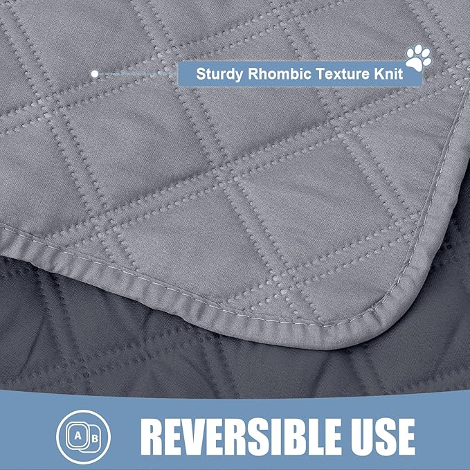 Smiry Waterproof Dog Bed Cover Pet Blanket, Soft Washable Dog Blanket for Furniture Bed Couch Sofa Reversible, Checkered (30"x70", Grey/Dark Grey)