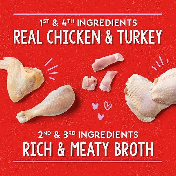 Stella & Chewy's Lil Bites Savory Stews for Small Breeds Chicken & Turkey Dinner in Broth, 2.7 oz Cups (Pack of 12)