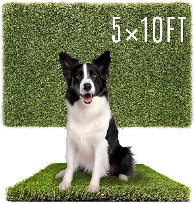 SUNTURF Dog Grass Pads 5 x 10 FT in Artificial Grass Pee Pads for Dogs Potty Fake Grass Rug Turf Mat for Dogs Training Indoor Outdoor Garden Lawn Artificial Grass Rug