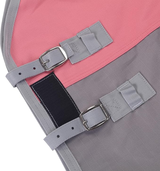 LEAFOREST 1200D Horse Blanket Waterproof Breathable Turnout (no Filling) Standard Neck Horse Sheet Pink Grey 75IN