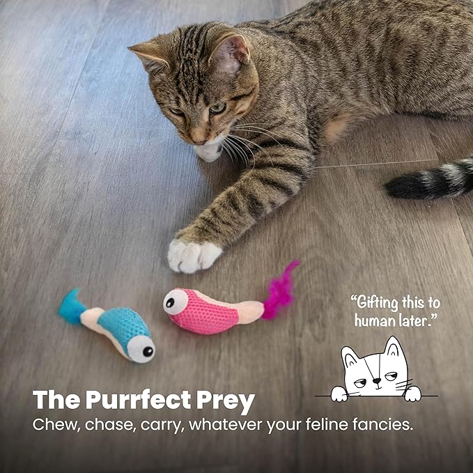Catstages Petstages Dental Shrimpies Catnip Cat Chew Toy - 2 Pack