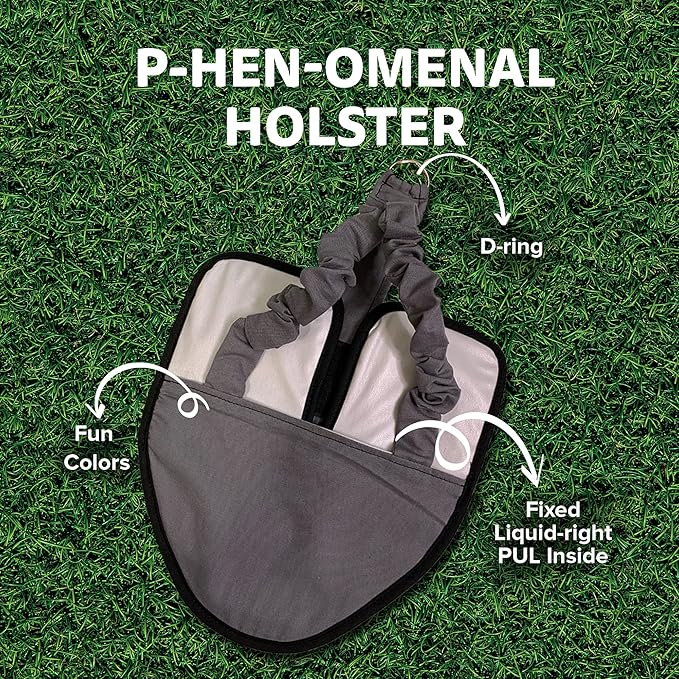 Hen Holster Bird Diaper, Wrap Around - for Hens, Roosters, Ducks, Leak-Proof Design, Comfortable Fleece Strap Bird Harness with Sewn-in Liner, Secure Hook and Loop Closure - Large, Gray