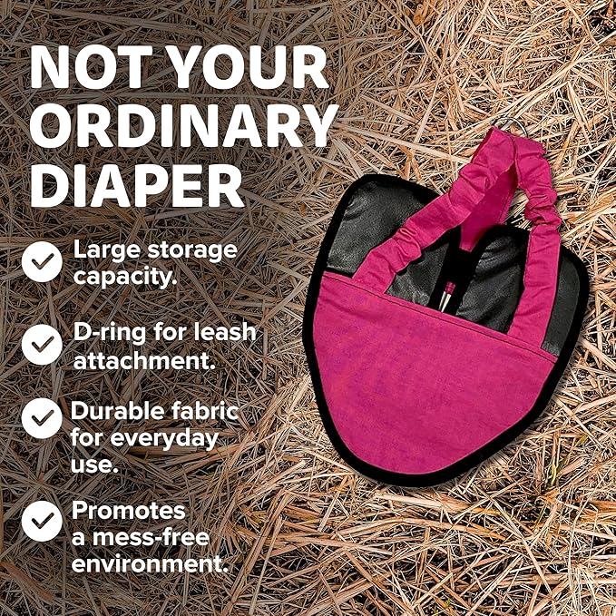 Hen Holster, Wrap-Around Chicken Diapers, Comfy Chicken Diapers for Hens & Roosters, US-Made Chicken Diaper, Must-Have Chicken Accessories, with Sewn-in Liner, XL, Pink - Crazy K Farm