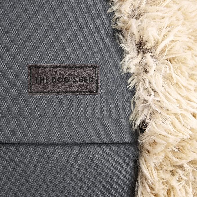 The Dog’s Bed Sound Sleep Donut Dog Bed, Small Beige Fur Calming Nest Bed
