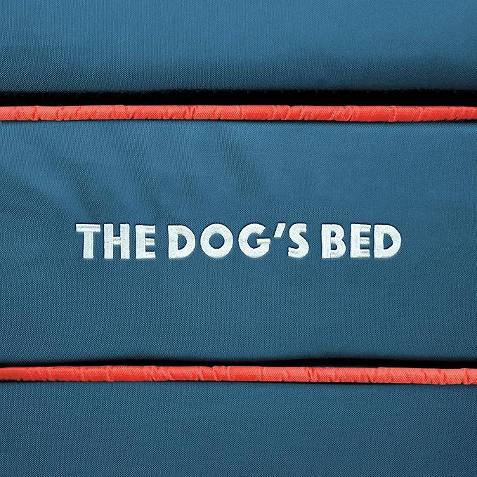 The Dog's Bed Replacement Outer Cover ONLY (Outer Cover ONLY - NO Bed, NO Waterproof Inner) for The Dog's Bed, Washable Oxford Fabric, Large (Blue with Red Piping USA Flag Embroidery & Centre Flag)