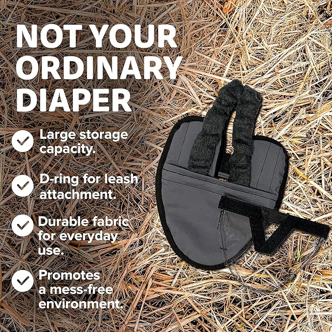 Hen Holster Wrap-Around Bird Diaper & Harness for Larger Pigeons, Small Breed - with Removable Liner, Adjustable Fit for Outdoor Adventures & Indoor Use, Easy to wear - Gray, XS